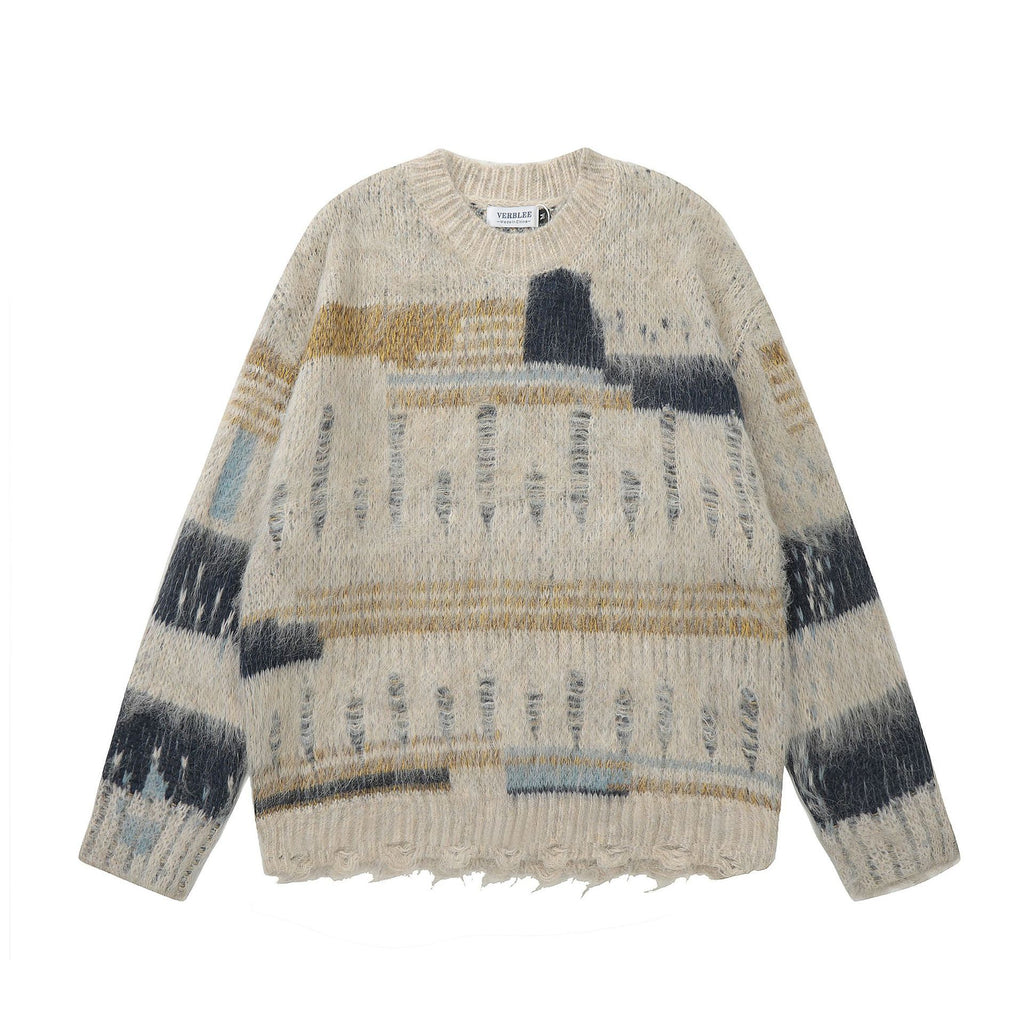 Retro Lazy Style Striped Sweater