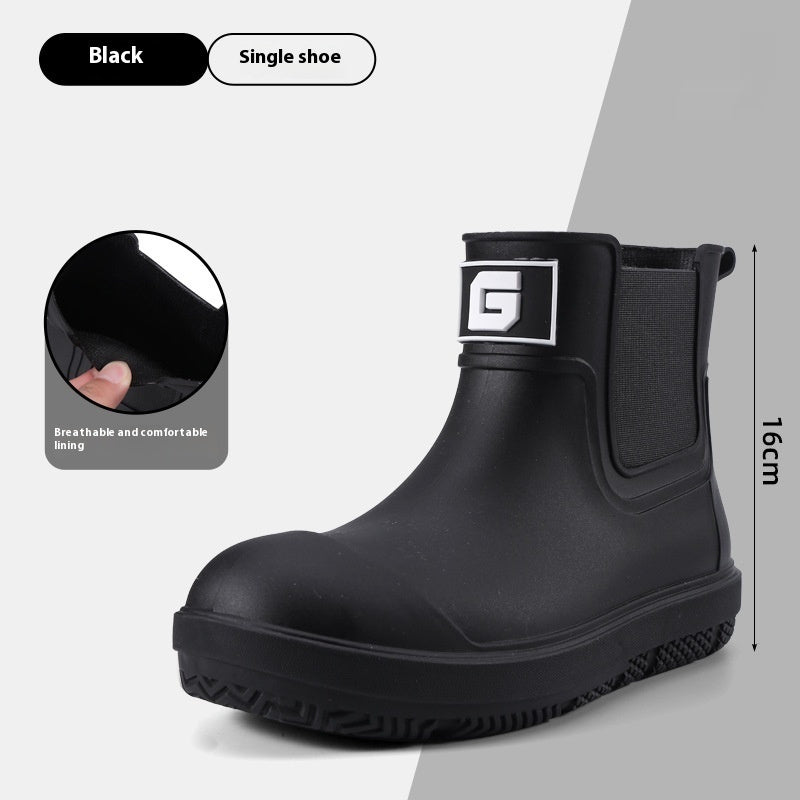 Men's Short Non-slip Waterproof Shoes Fleece-lined Platform boots