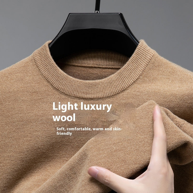 Solid Color Men's Round Neck Long Sleeve Autumn And Winter Leisure Sweater