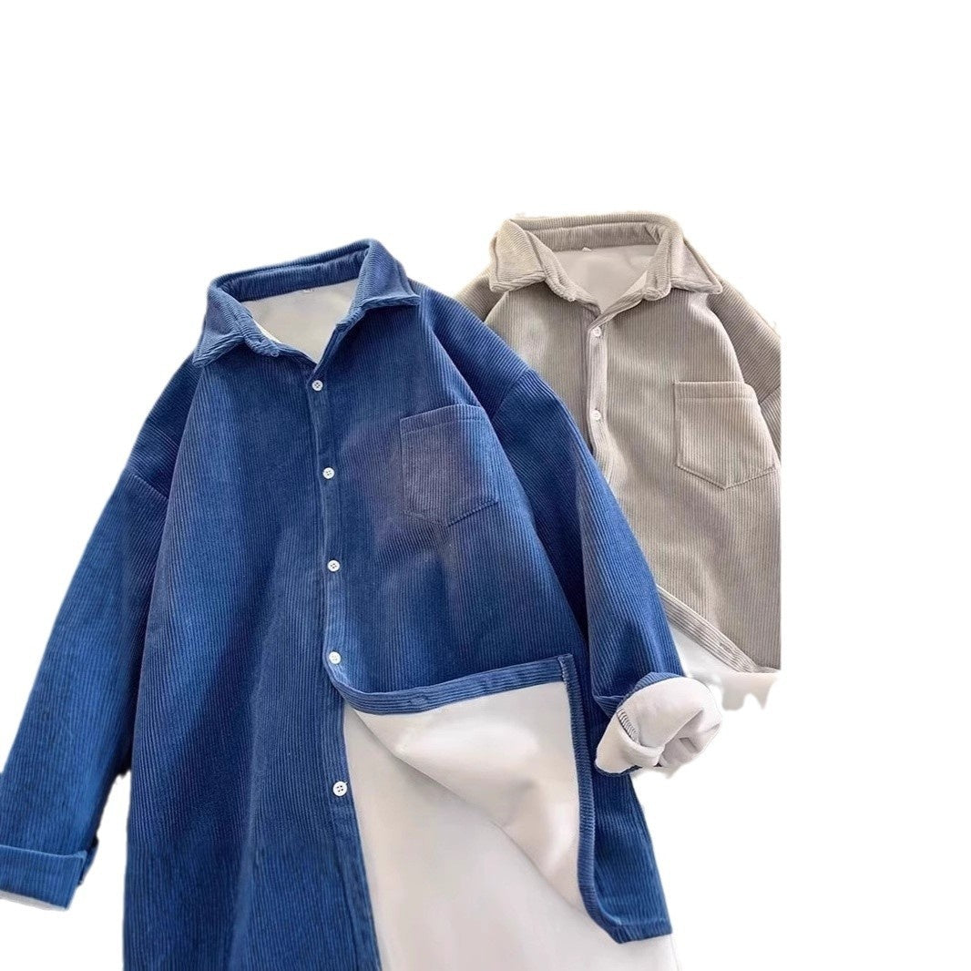 Fleece Thermal Long Sleeves Lapel Shirt