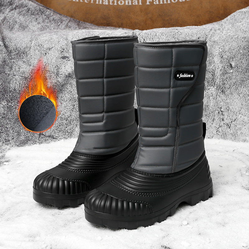 Snow Boots Outdoor Long Tube Fleece Lined Padded Warm Keeping shoes