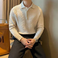 Winter Thermal Base Pullover Men's Casual Polo Collar Sweater
