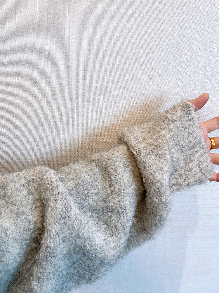 Plush Round Neck Knitted Thick Sweater Men