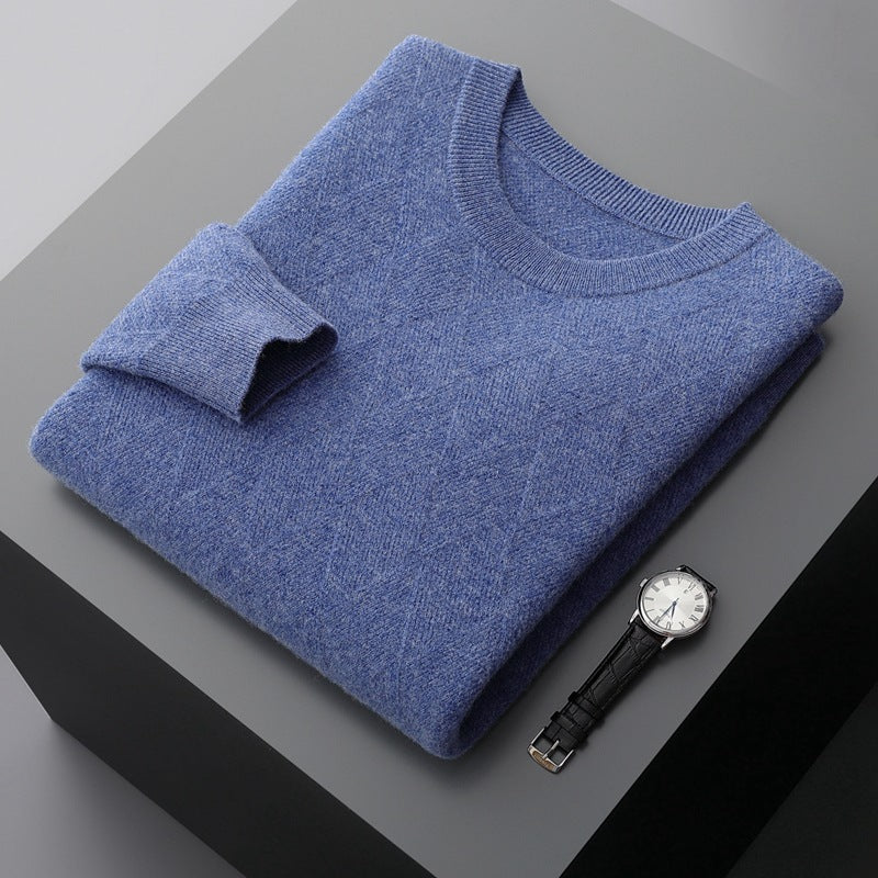 Autumn And Winter Round Neck Woolen Sweater For Men