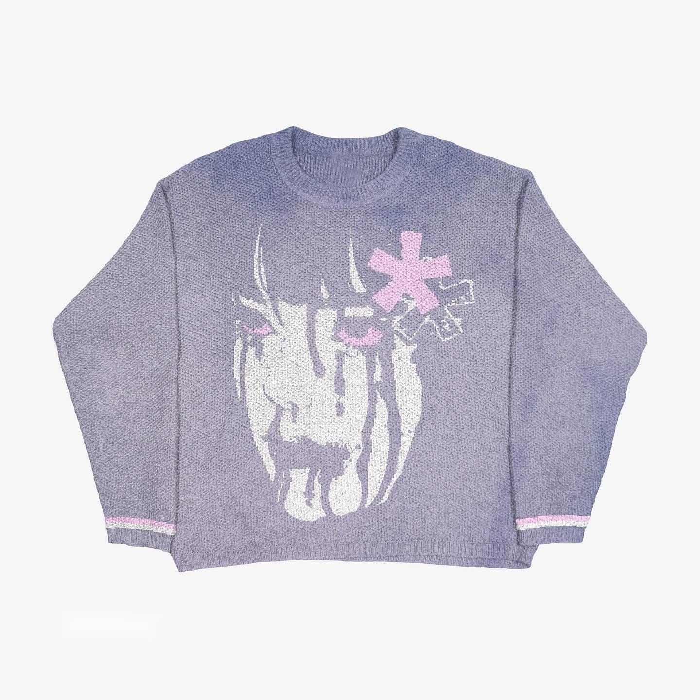 Men's Creative Pattern Printing Loose Casual Sweater