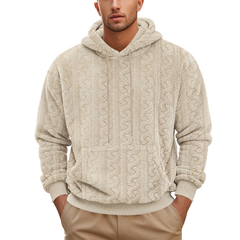 Men Hooded Jacquard Plush Sports And Leisure hoodie