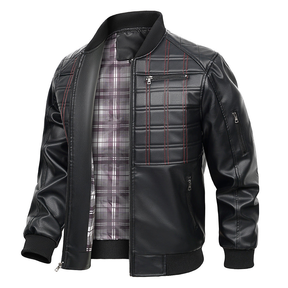 Men's Spring And Autumn Leather Jacket