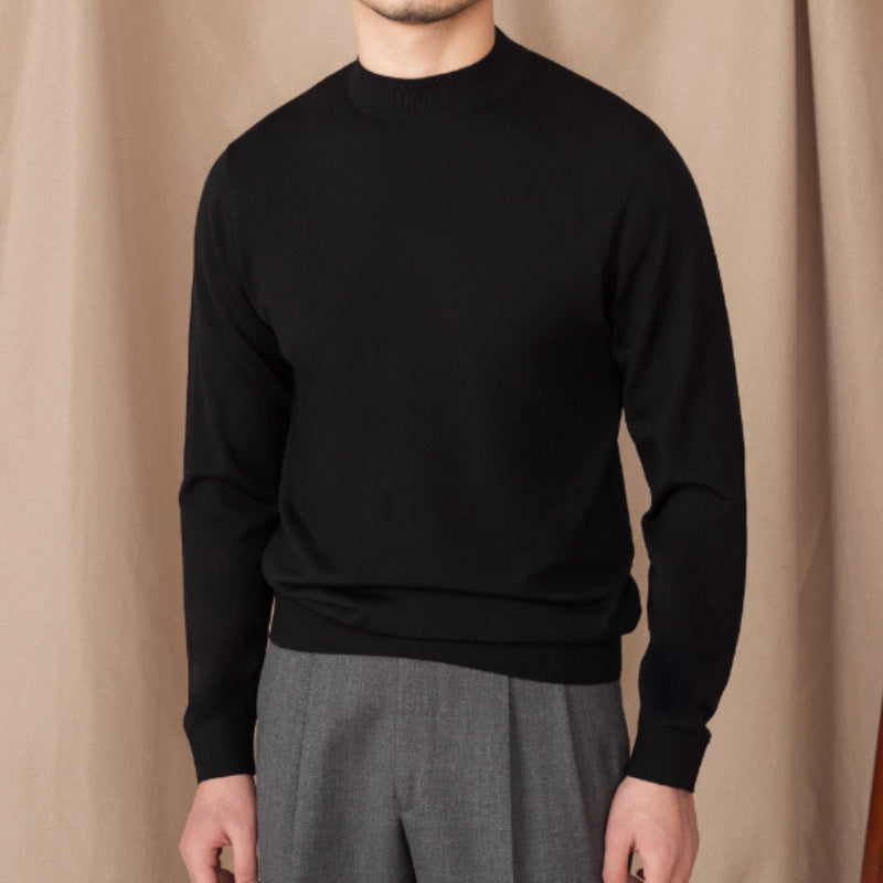 Wool British Commute Slim-fit Pullover Bottoming Shirt