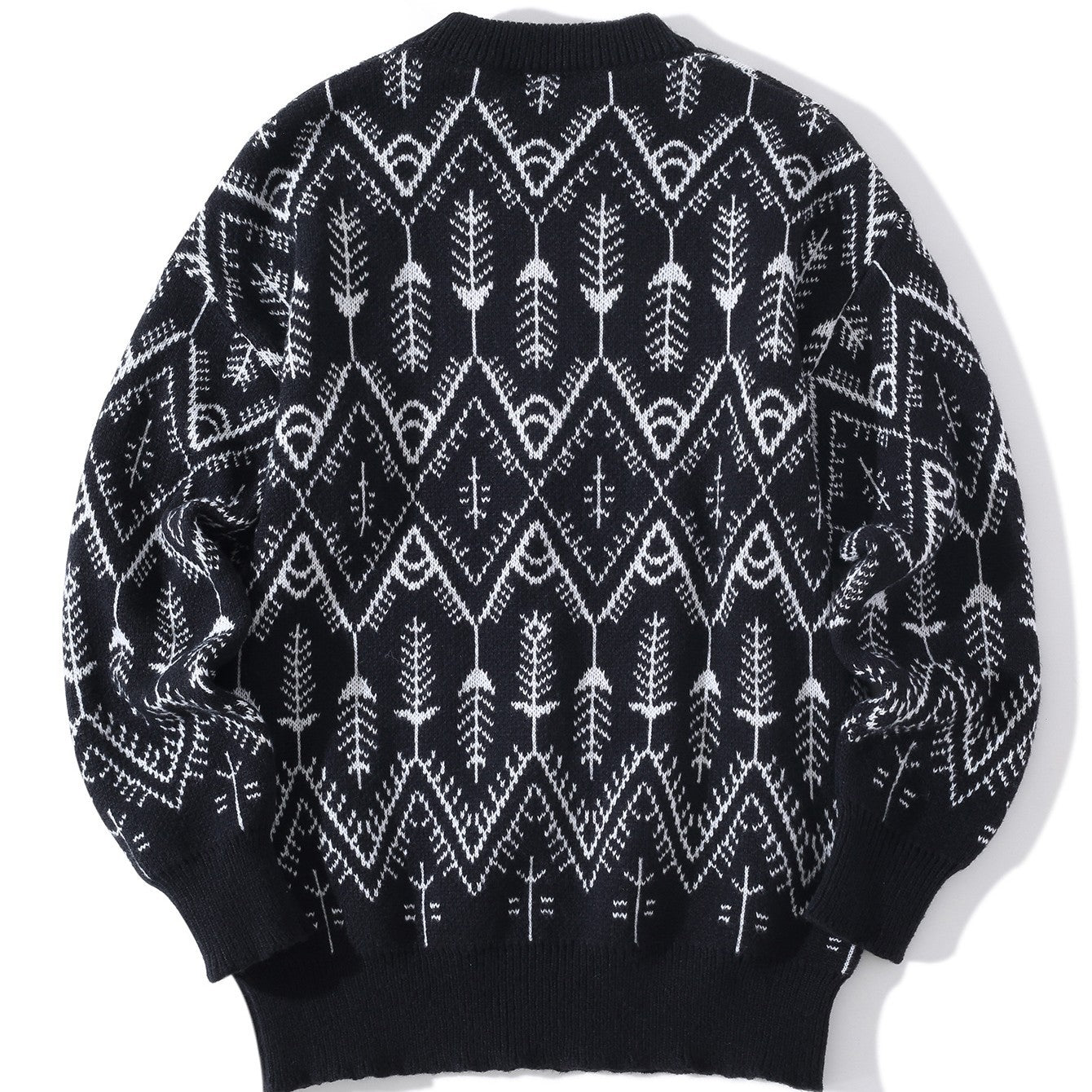 Autumn And Winter Jacquard Retro Diamond sweater