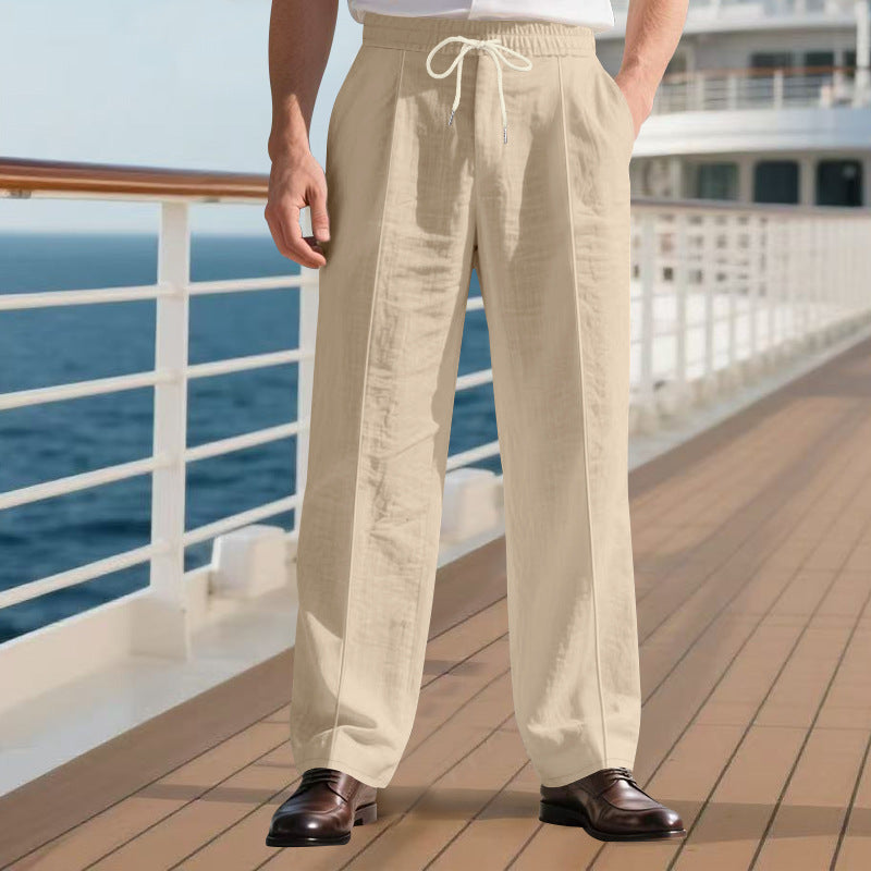 Loose Breathable Linen Leisure Men's Beach Pants