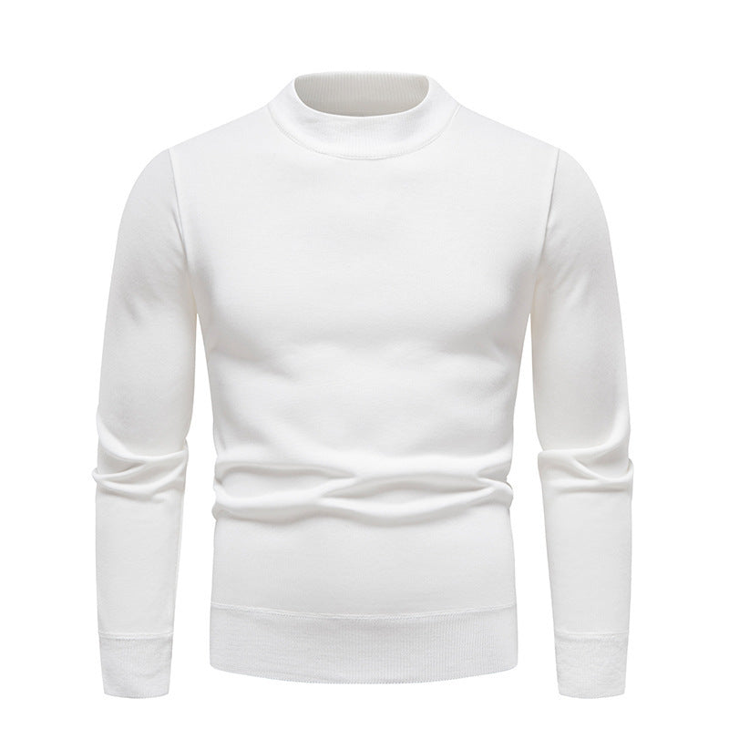 Men's Fleece-lined Thick Round Neck Sweater