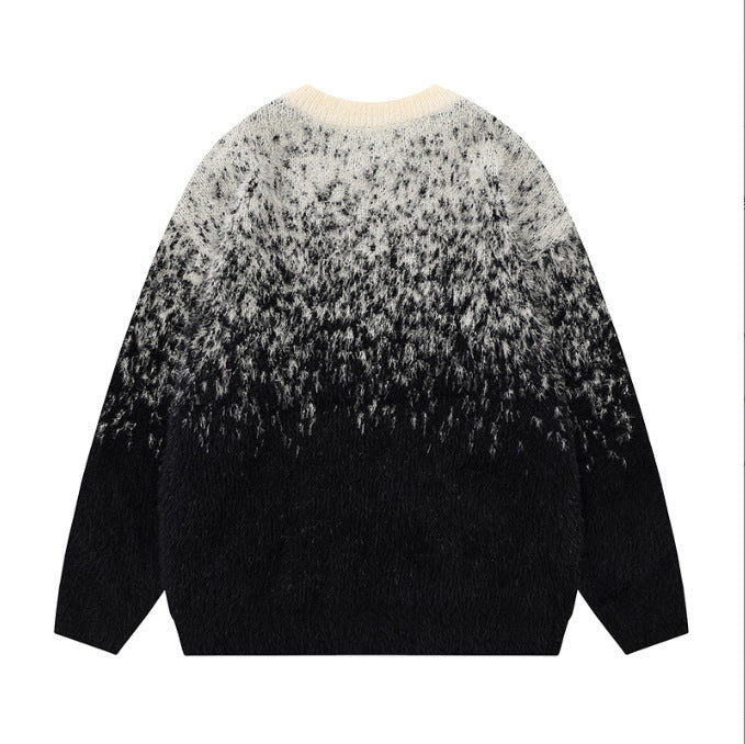 Gradient Warm And Loose Long Sleeve Round Neck Sweater
