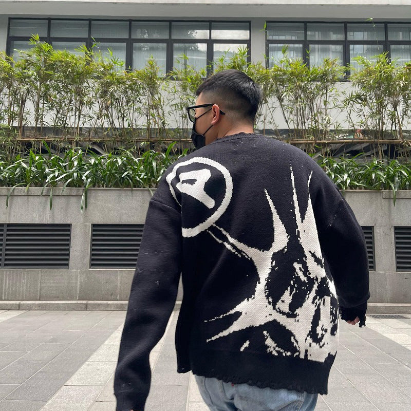 European And American Round Neck Knitted Sweater