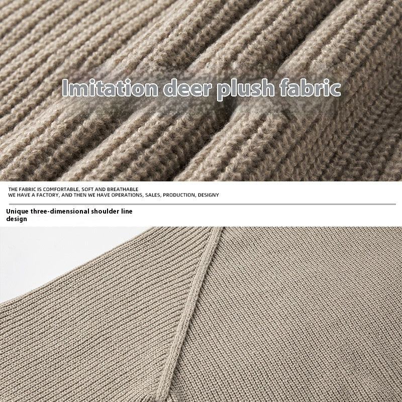 Three-dimensional Shoulder Line Design texture Thick Needle Sweater