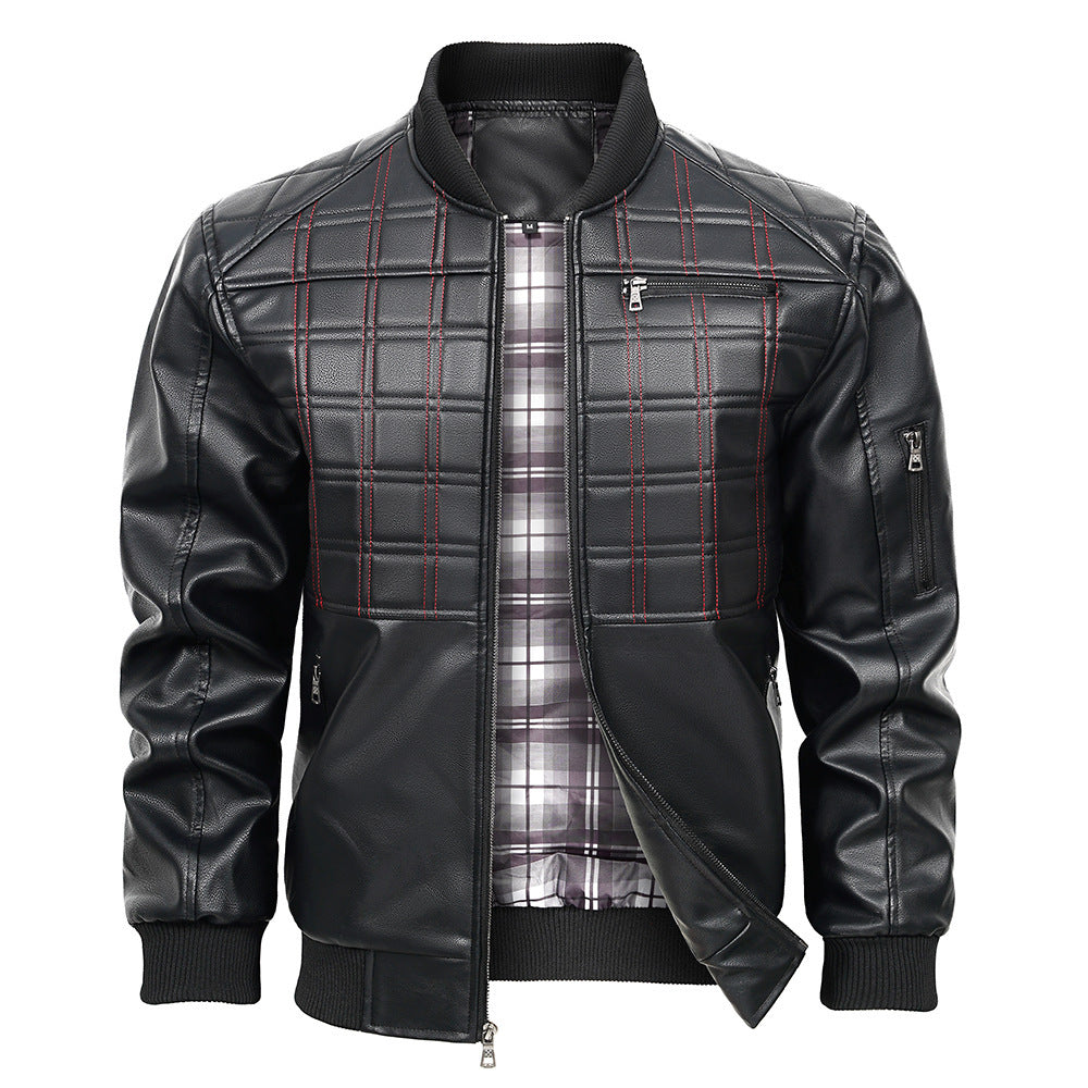 Men's Spring And Autumn Leather Jacket