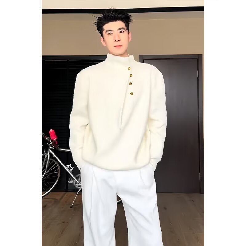 Lazy Brass Buckle Sweater For Men