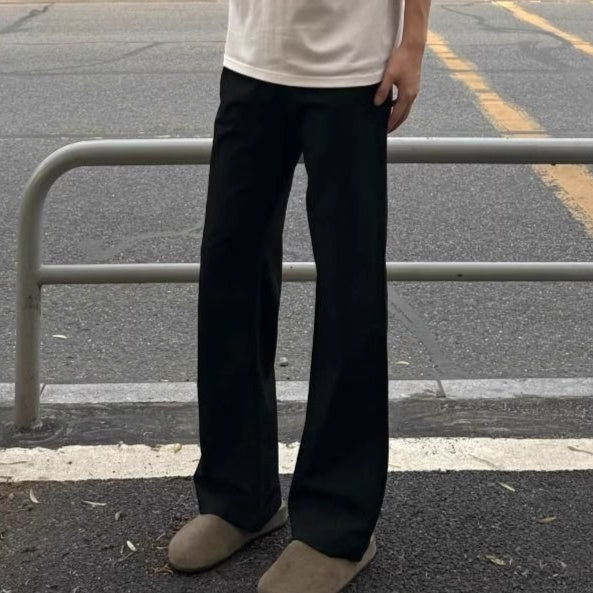 Black Willow Leaf Machete Straight Casual Pants