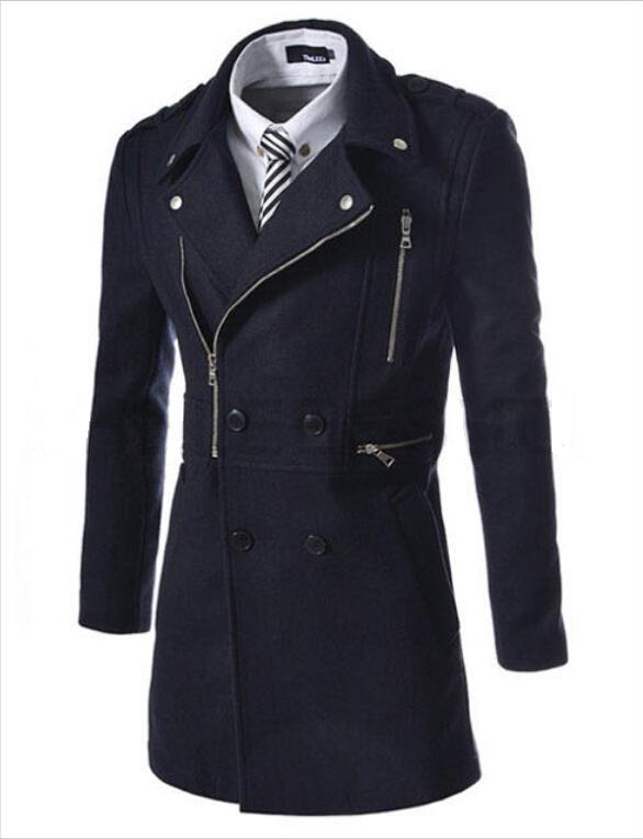 Multi Zipper Fitted Trench Coat