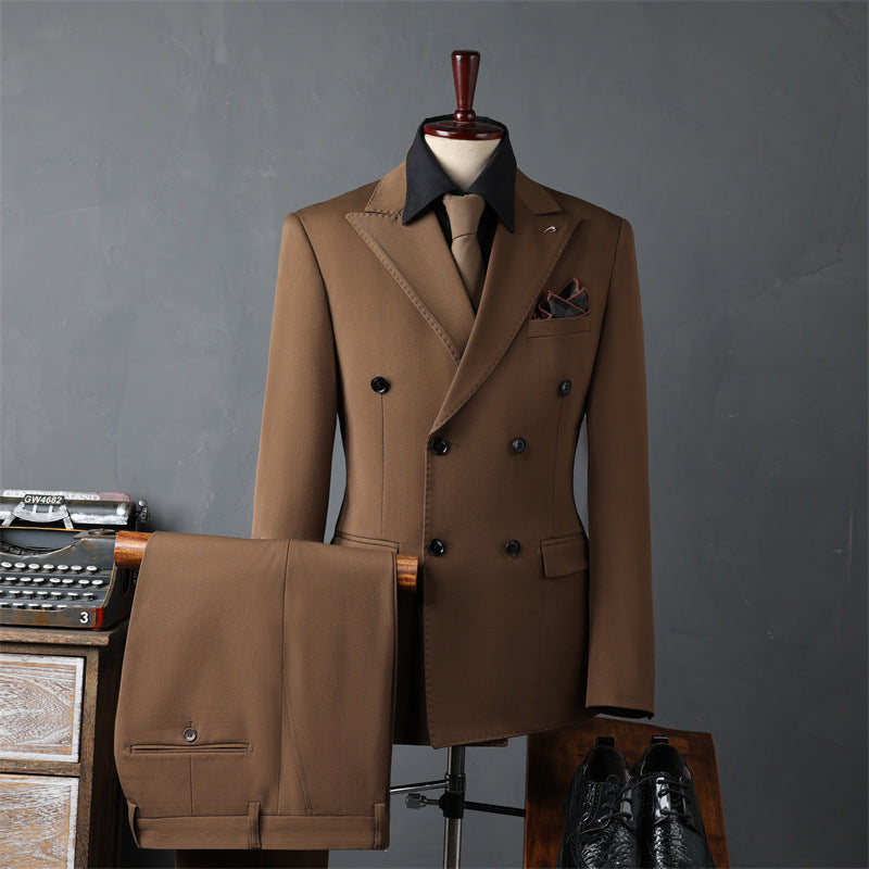 Men's Double Breasted Casual Suit Set