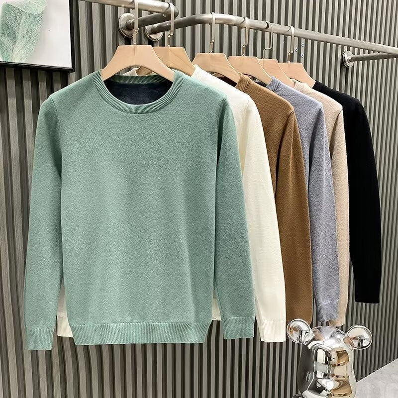 Men's Solid Color Casual Bottoming Sweater