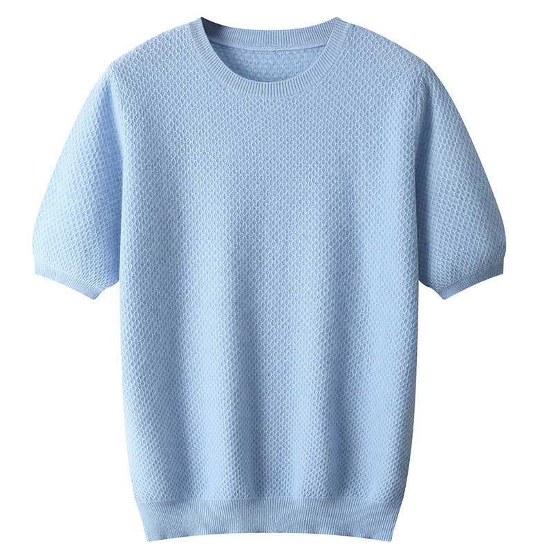 Men's Round Neck Simple Solid Color Sweater