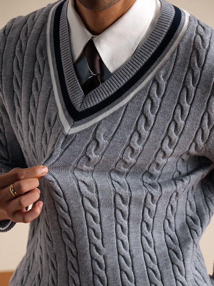 Men's College Style Casual Base Ride Thermal Head Cover Knitwear