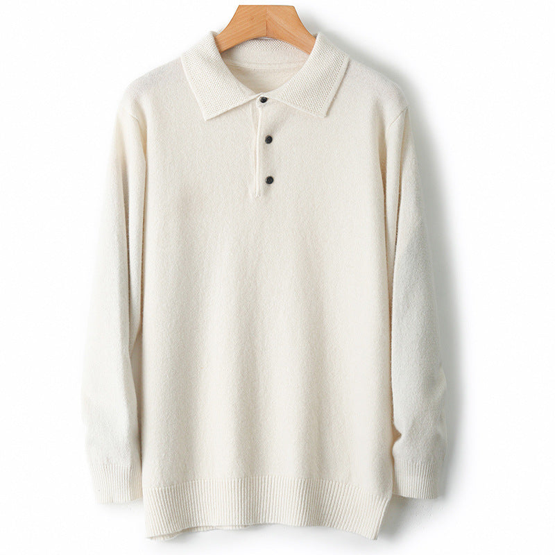 Men's Woolen Polo Collar Sweater