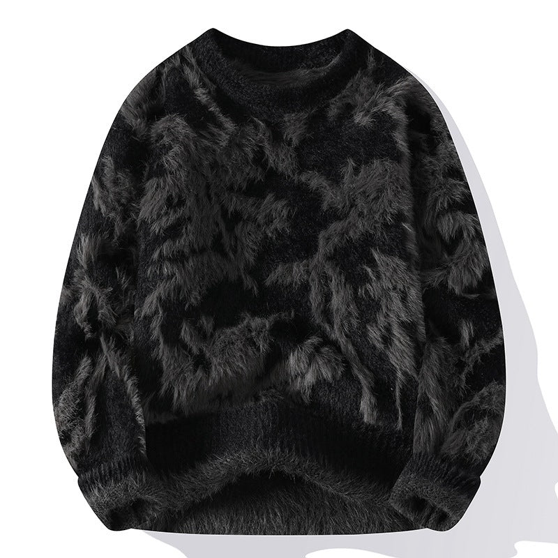 Autumn And Winter Round Neck Loose Sweater Men's Knitted Shirt
