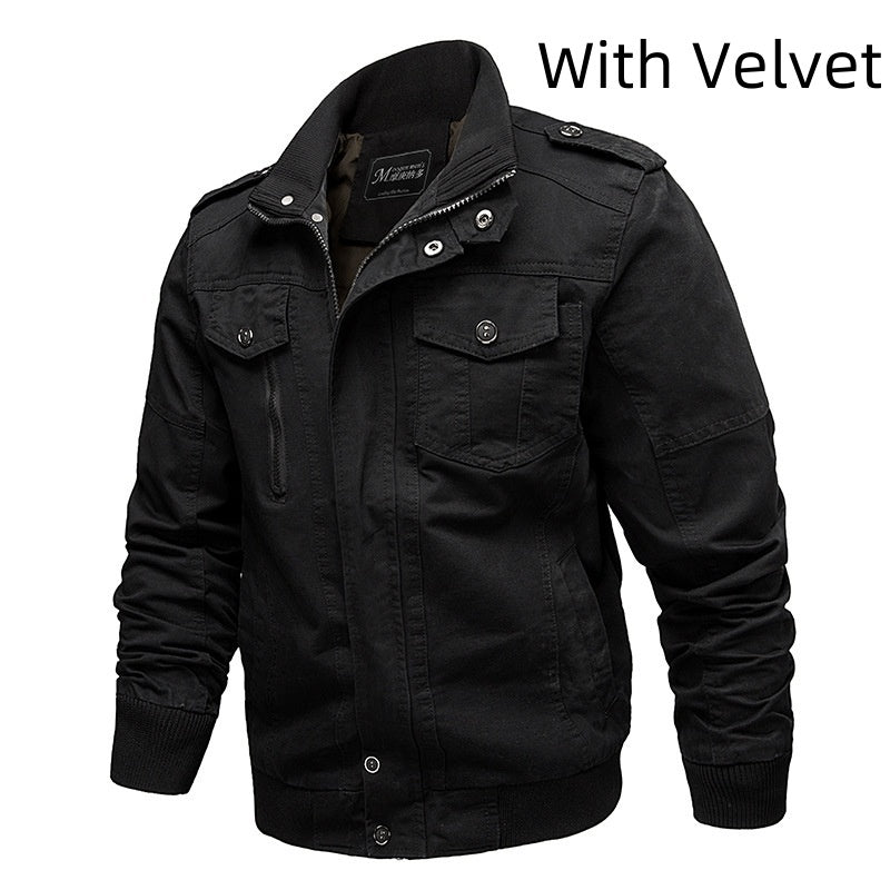 Men's Casual Cotton Tooling Plus Size Jacket