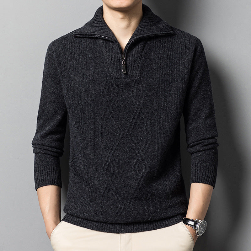 Middle-aged Thick Thermal Knitting Base sweater