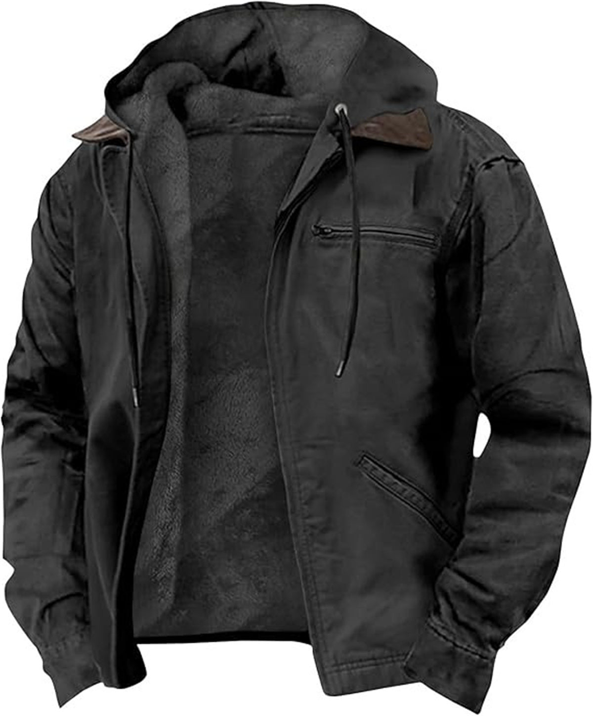 Fleece-lined Thick Winter Thick Velvet Cotton-padded Jacket With Pockets