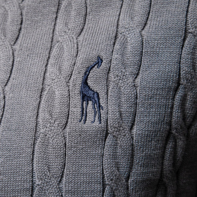 Pullover Deer Embroidery Solid Color Sweater For Men