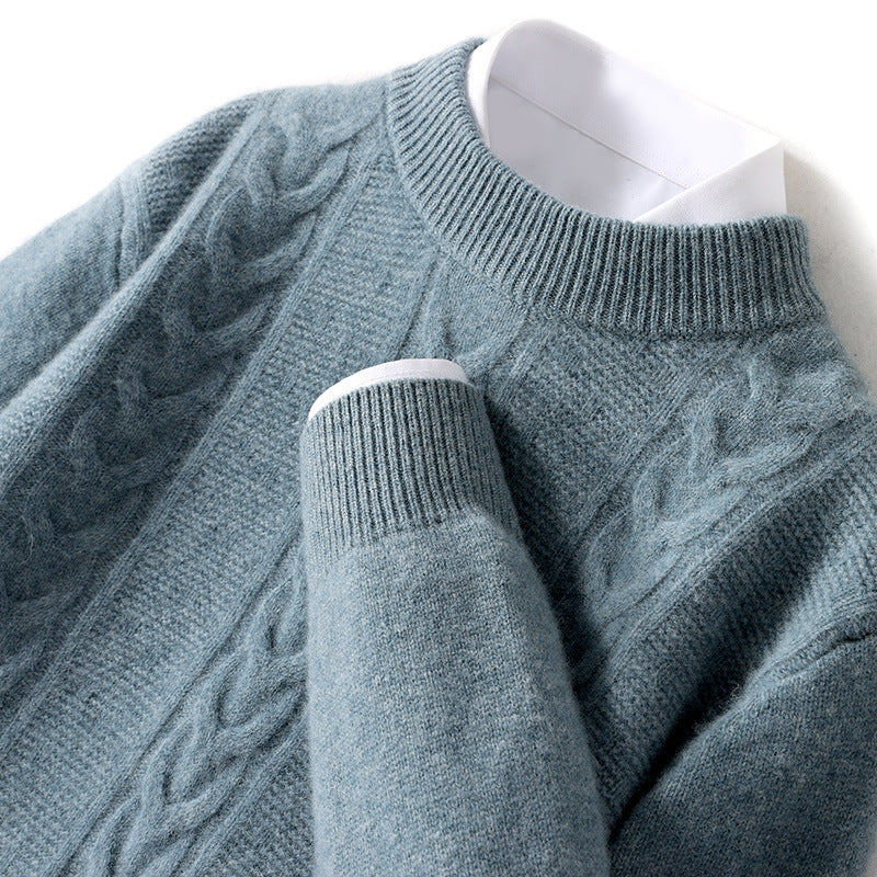 Autumn And Winter Men's Pure Wool Half Turtleneck Thickened Sweater