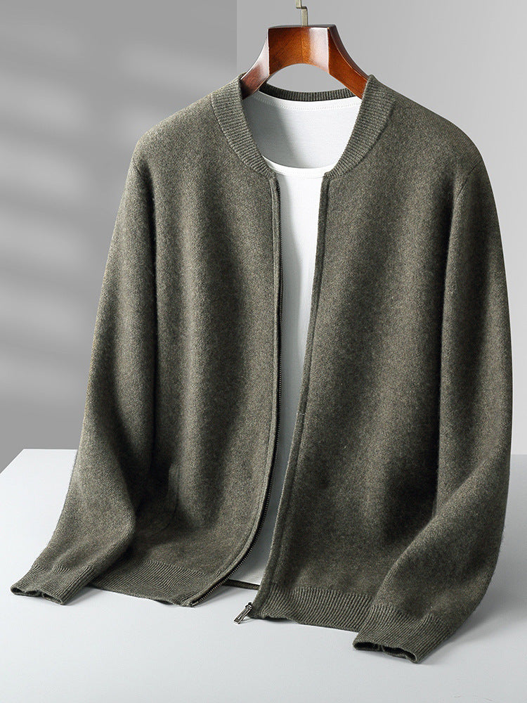Round Neck Men's Cardigan Coat