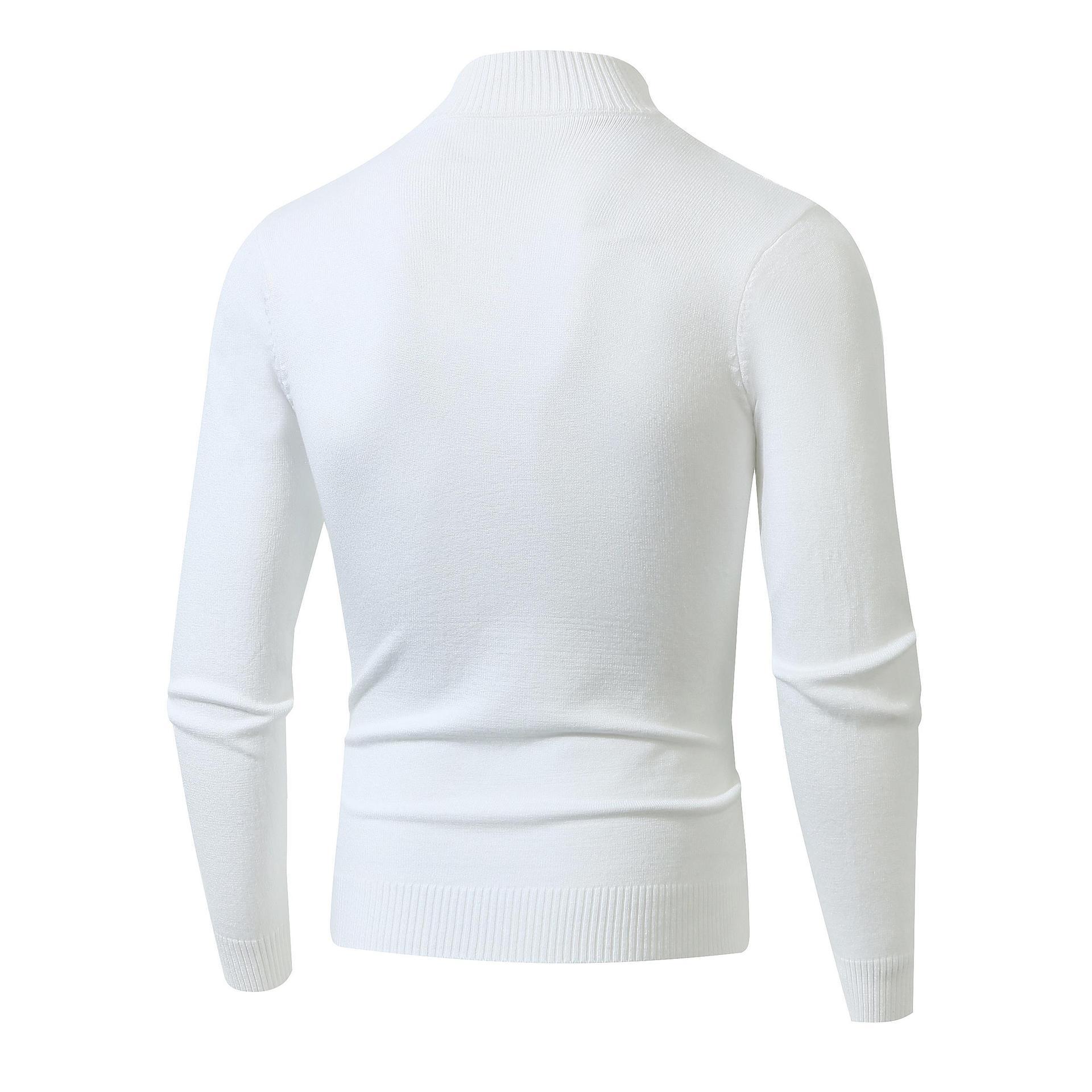 Men's Casual Stand Collar Long Sleeve Half Zipper Sweater