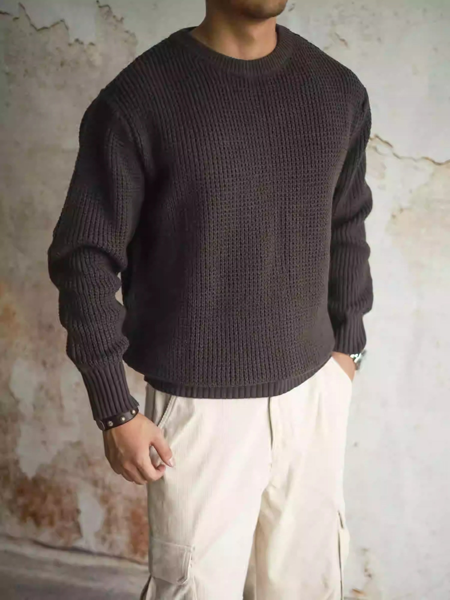 Pullover Crew Neck Sweater Men