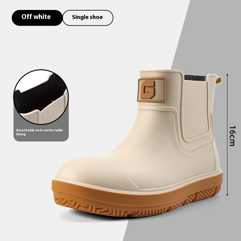 Men's Short Non-slip Waterproof Shoes Fleece-lined Platform boots