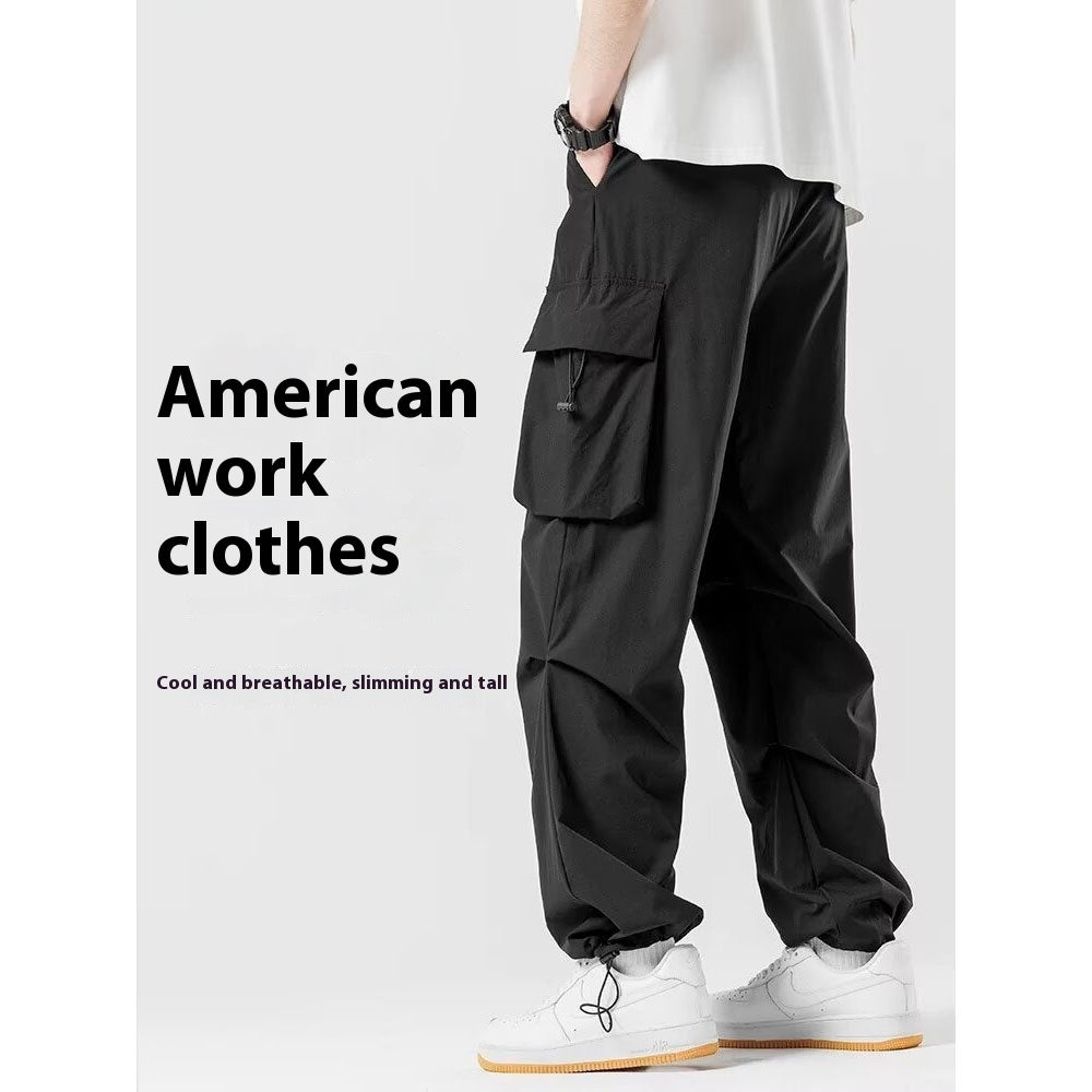 Loose Straight Cargo Wide-leg Pants Men