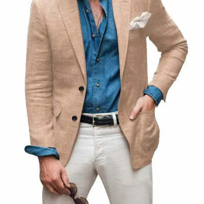 Men's Casual Slim Spring Striped Suit Jacket