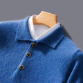 Men's Business Casual Polo Collar Knitted Sweater