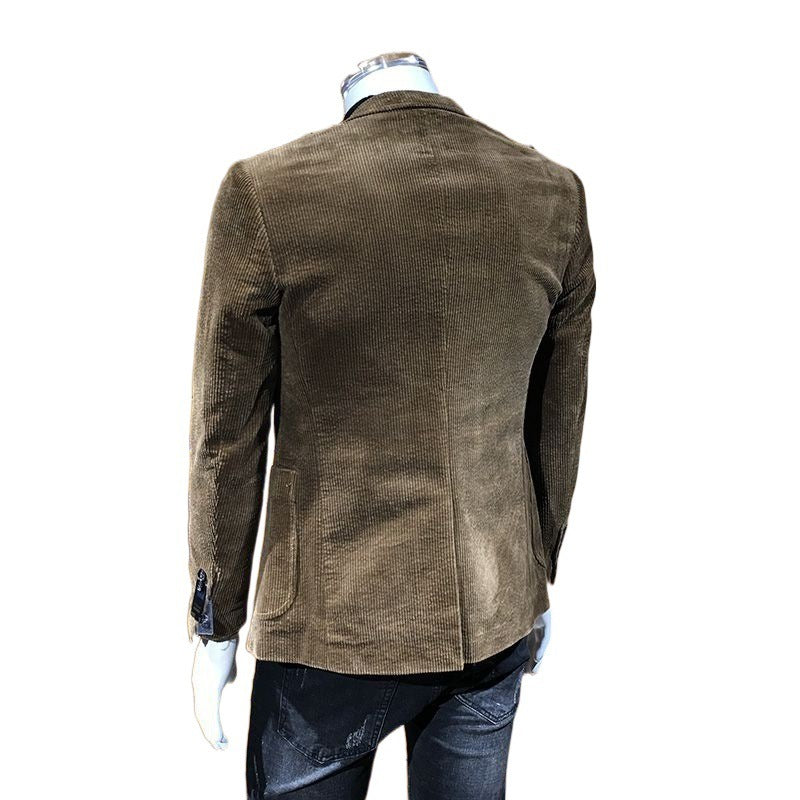 Corduroy Men's Business Slim Fit Casual Small Suit