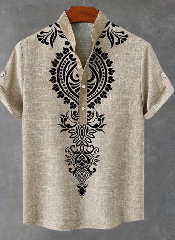 Summer Men's Breathable Four-sided Stretch Short Sleeve shirt