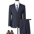 Dark Green Suit Men's Three-piece Korean Slim Suit Business
