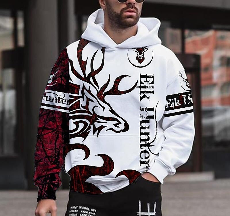 Spring 3D Printed Hooded Long Sleeve Sweater