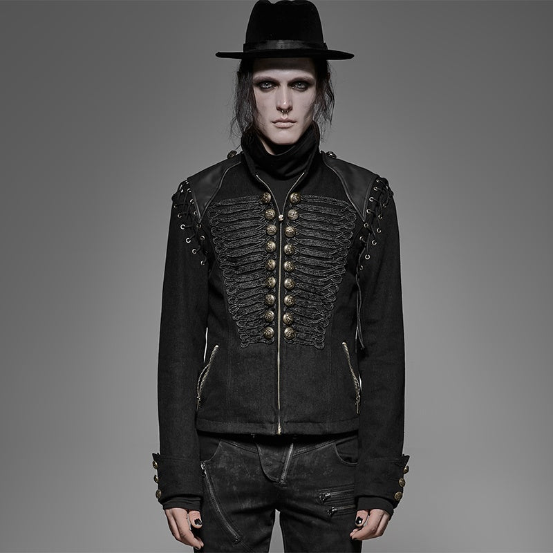 Saibo Steam Punk Goth Removable Sleeve Vest Coat
