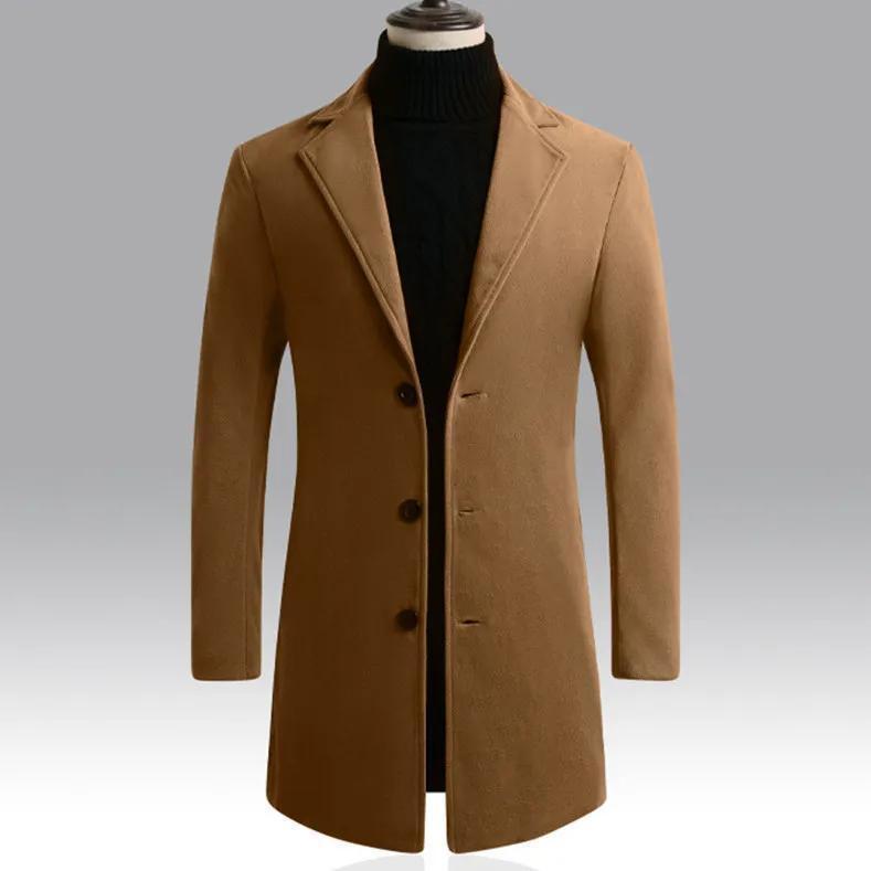 Autumn And Winter Woolen Trench Coat Men