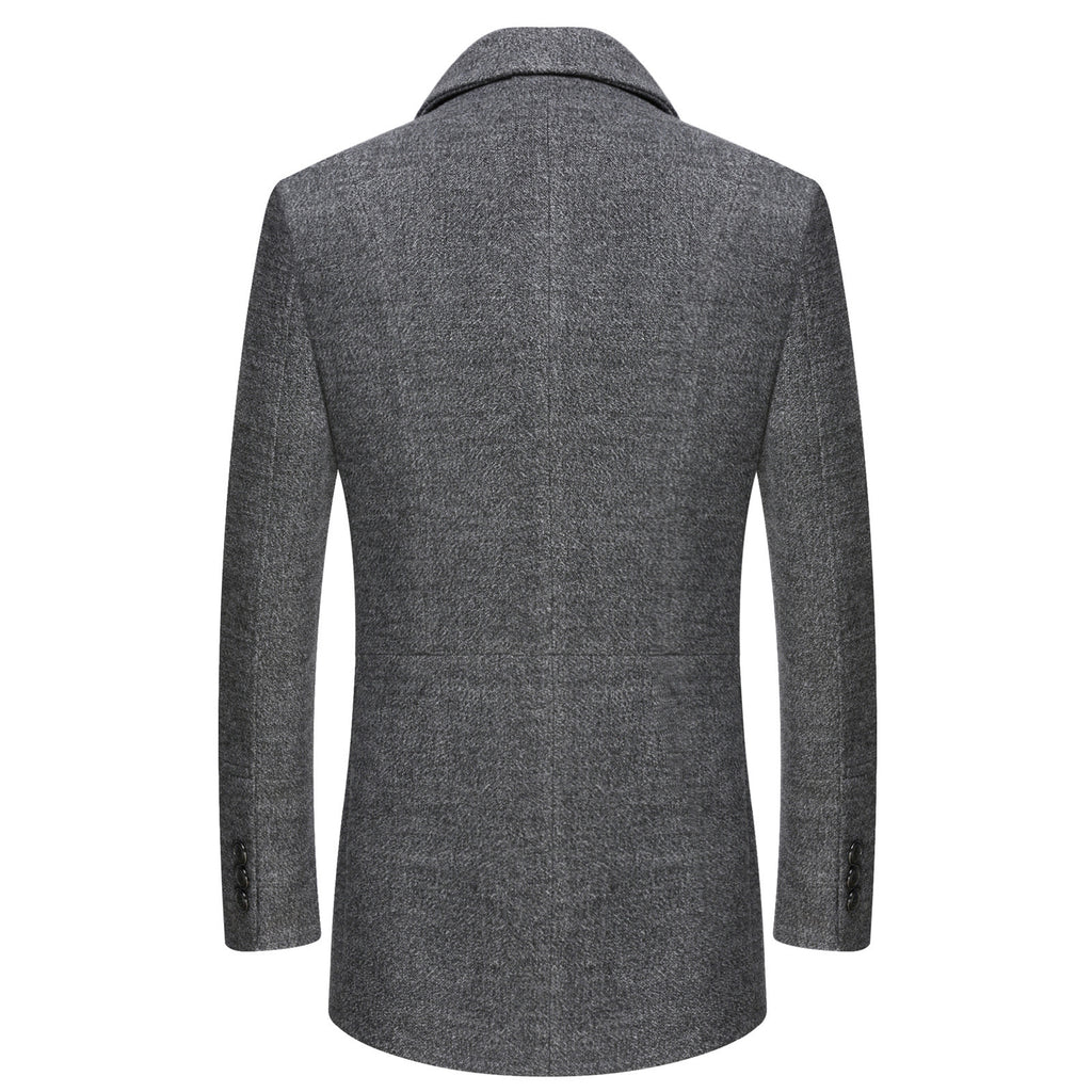 Middle Aged Men Thick Lapel Coat