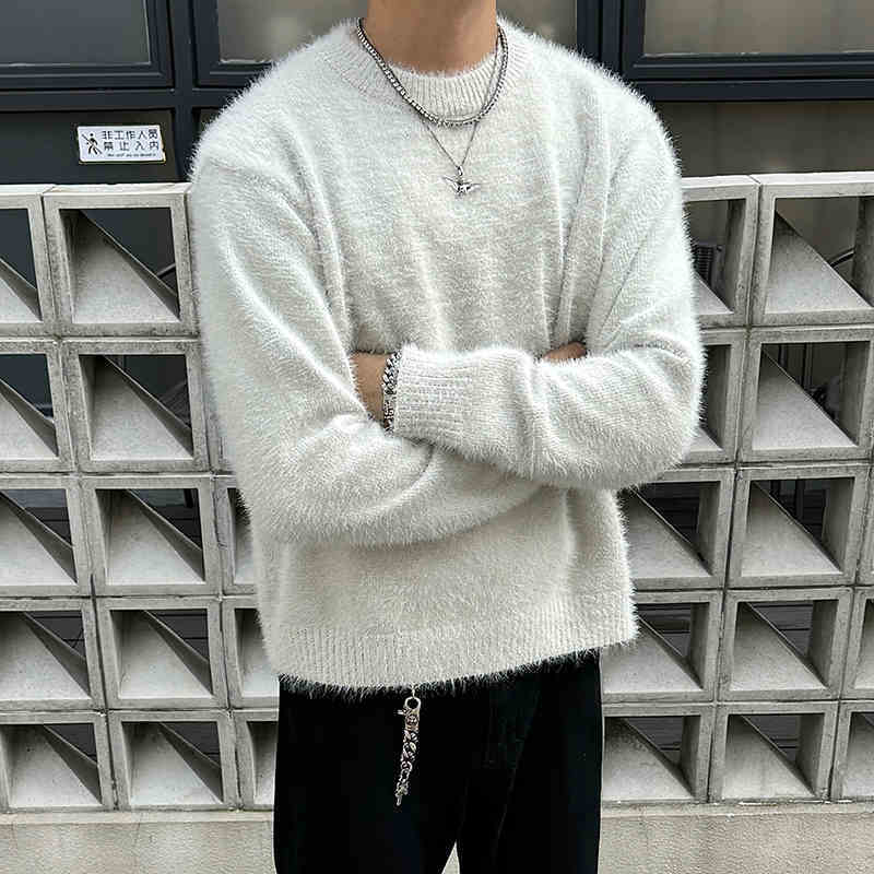 Retro Mink-like Knitted Long-sleeved sweater