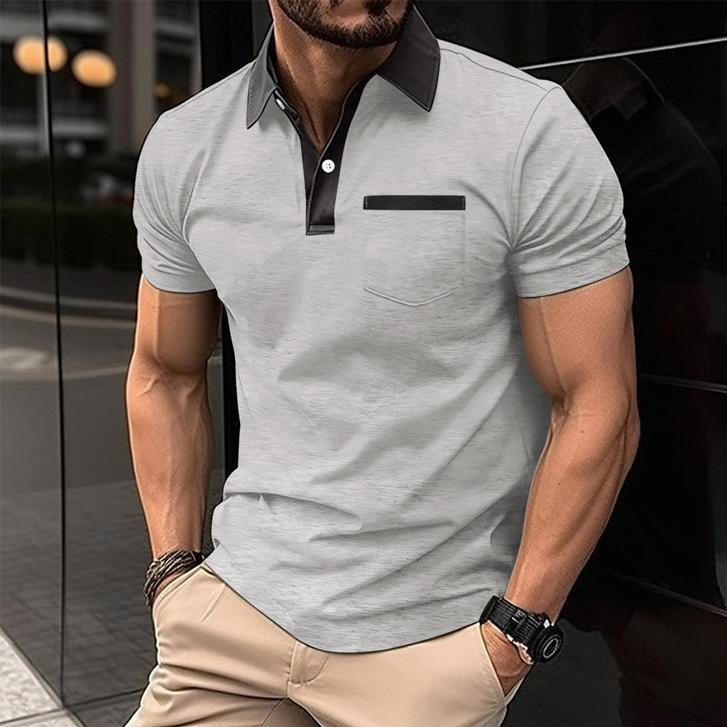 Slim Pocket Short-sleeved Polo Shirt