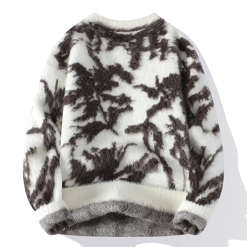 Autumn And Winter Round Neck Loose Sweater Men's Knitted Shirt